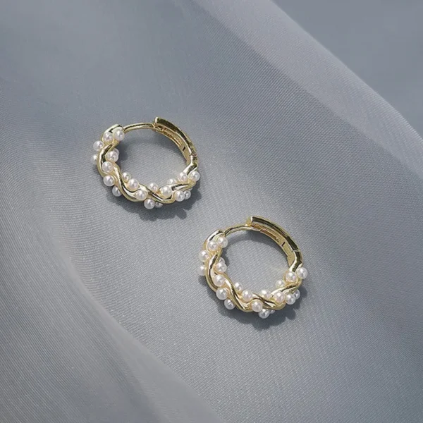 1-Paire-l-gant-G-om-trique-Perl-Placage-Perle-D-imitation-Des-Boucles-D-oreilles Éclat Géométrique