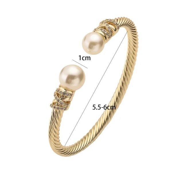 Le-Cuivre-Incruster-Couleur-Unie-Perle-Bracelet-4 Rétro Élégance