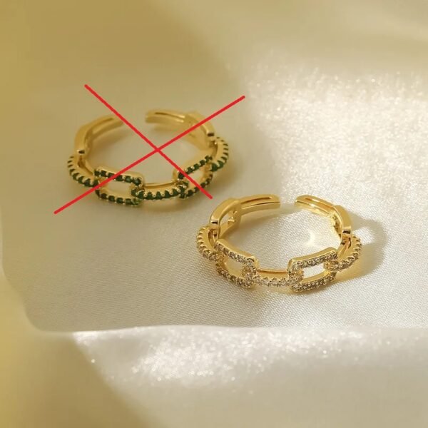 Le-Cuivre-Style-Vintage-Placage-Rectangle-Zircon-Anneau-Ouvert-3 Vintage Rectangle