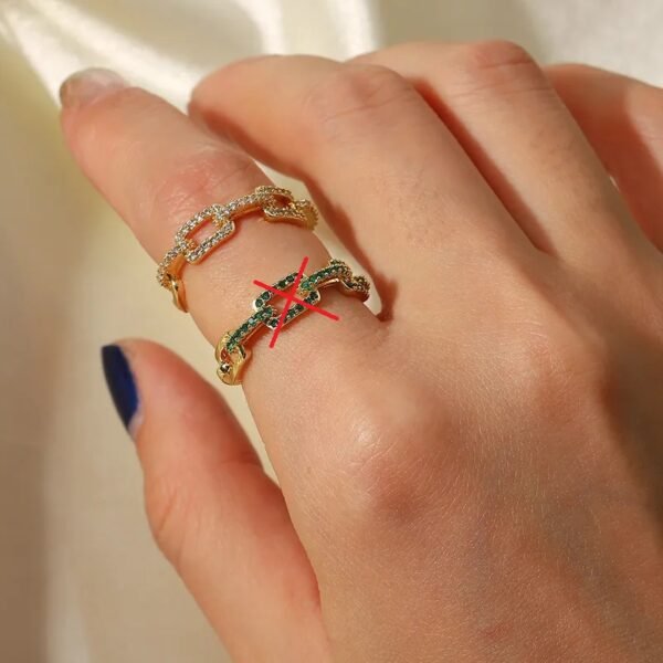 Le-Cuivre-Style-Vintage-Placage-Rectangle-Zircon-Anneau-Ouvert-4 Vintage Rectangle