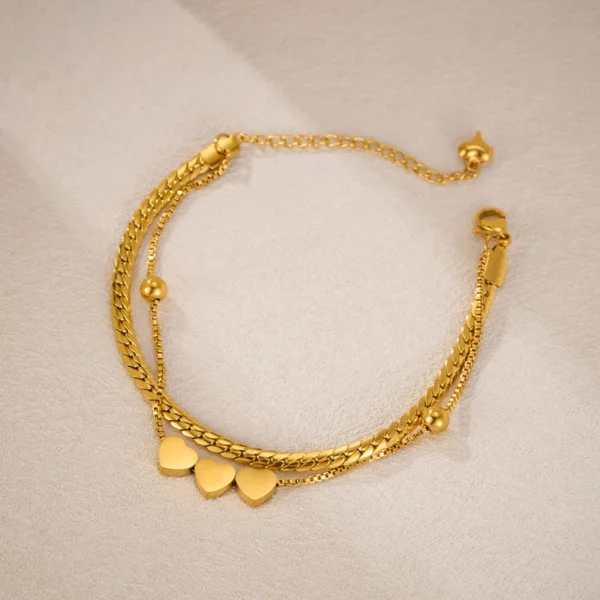 Style-IG-Style-Simple-Style-Cor-en-Forme-De-C-ur-Acier-Inoxydable-304-Cha-ne-De-Bo-te-Cha-ne-De-Serpent-Bracelets-En-Masse (1) Cœur Élégant