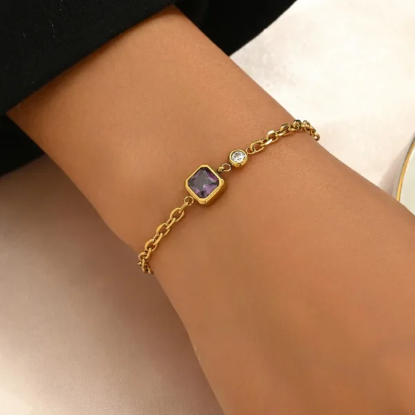 -l-gant-Glamour-G-om-trique-Acier-Inoxydable-304-Plaqu-Or-14K-Gemme-Zircon-Cha-ne-Maillons-Cubains-Bracelets-En-Masse-3 Glamour Cubique